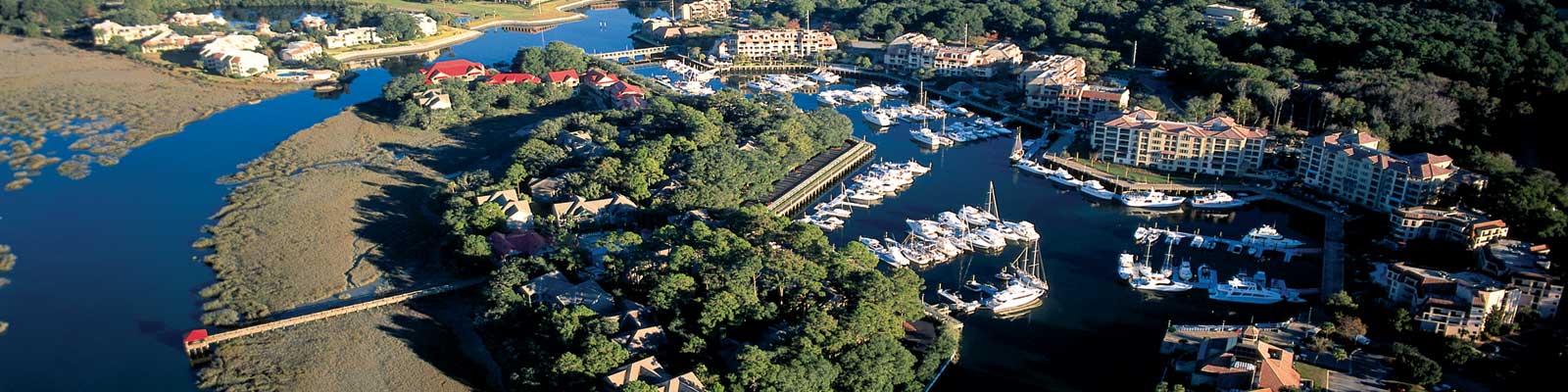 Shelter Cove Marina sits along Broad Creek in a protected deep-water cove on Hilton Head Island as part of Palmetto Dunes Oceanfront Resort.